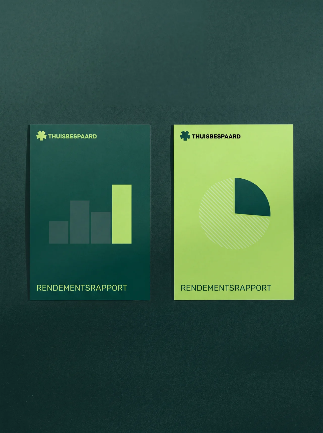 Twee Thuisbespaard rendementsrapporten in de huisstijl